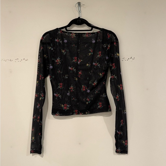 AFRM Kona Long Sleeve Corset Top in Noir Multi Floral - Picture 6 of 7